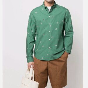 Kenzo Logo Paisley Print Cotton Long Sleeve Shirt Size L